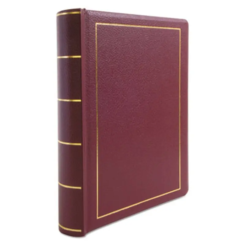 Binder for Corporation Minutes, 3 Posts, 2" Capacity, 11 x 8.5, Red w/Gold Trim - Binders | Wilson Jones