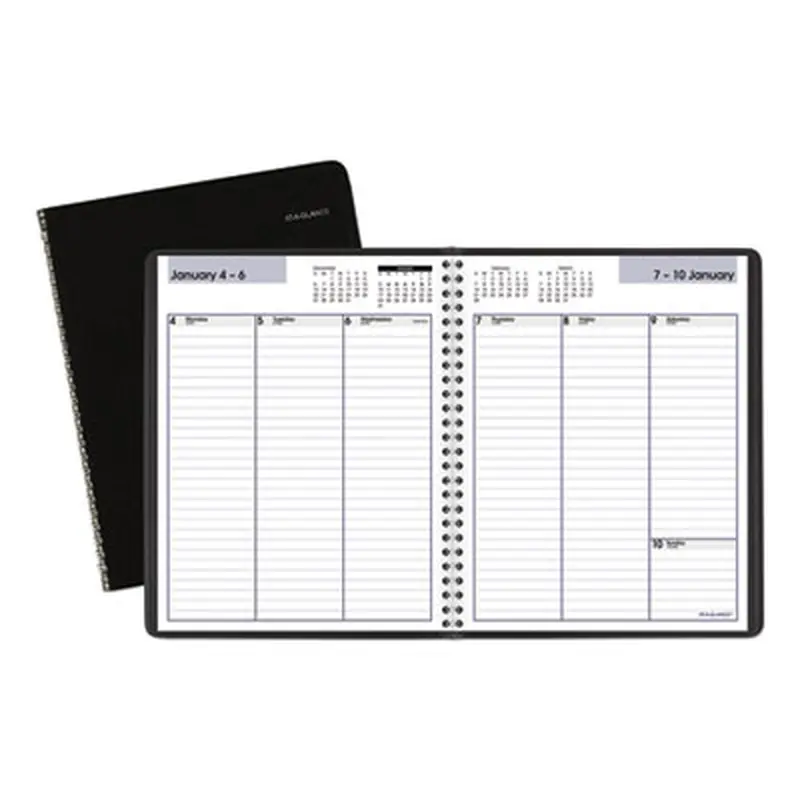 DayMinder Weekly Planner, Vertical-Column Format, 8.75 x 7, Black Cover, 12-Month (Jan to Dec): 2026 - Appointment Books & Planners | AT-A-GLANCE
