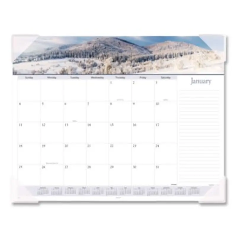 Landscape Panoramic Desk Pad, Landscapes Photography, 22 x 17, White Sheets, Clear Corners, 12-Month (Jan to Dec): 2026 - Desk Pad Calendars | AT-A-GLANCE