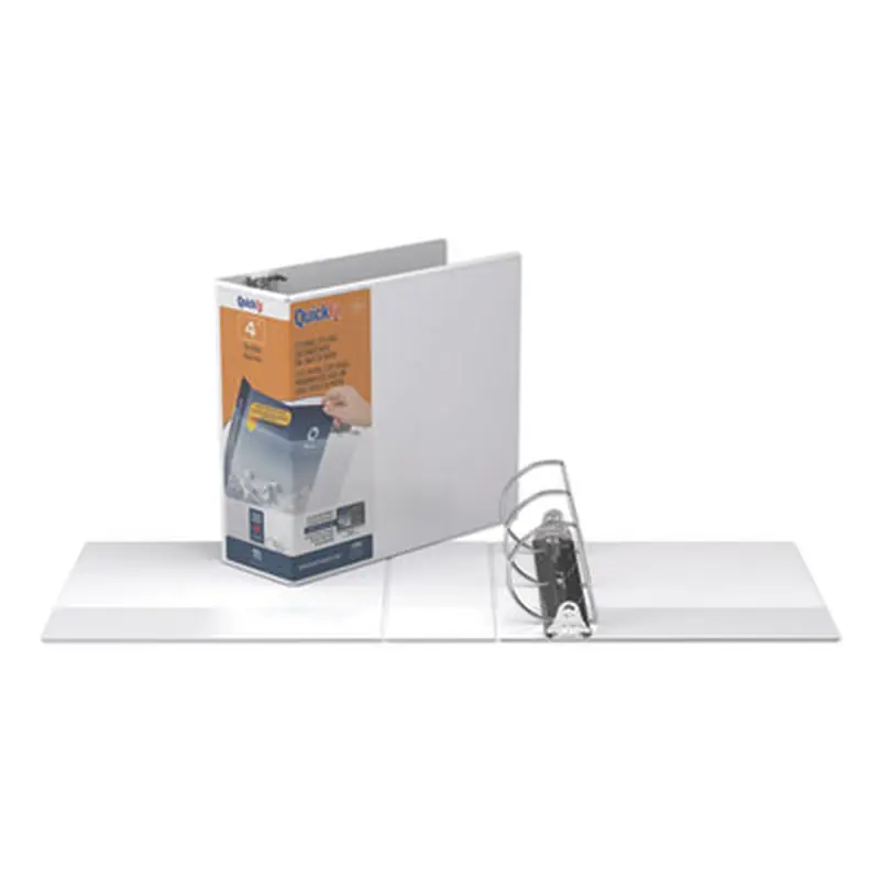 QuickFit D-Ring View Binder, 3 Rings, 4" Capacity, 11 x 8.5, White - Binders | Stride