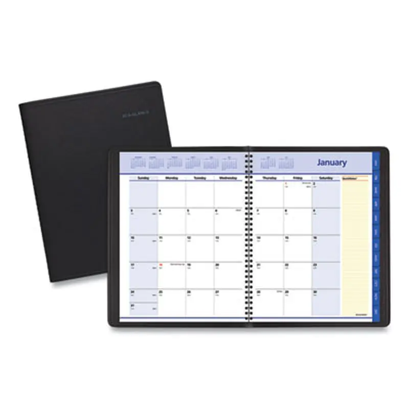 QuickNotes Monthly Planner, 11 x 8.25, Black Cover, 12-Month (Jan to Dec): 2026 - Appointment Books & Planners | AT-A-GLANCE