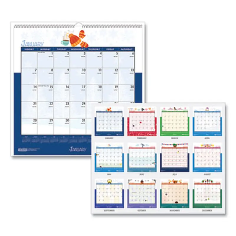 Recycled Seasonal Wall Calendar, Illustrated Seasons Artwork, 12 x 12, 12-Month (Jan to Dec): 2026 - Wall Calendars | House of Doolittle