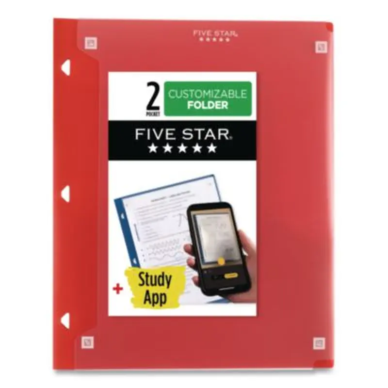Two-Pocket Portfolio Clear View, 11" x 8.5", Randomly Assorted - Pocket Folders | Five Star