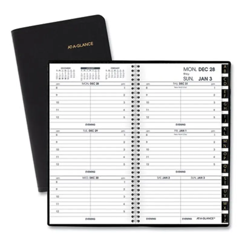 Compact Weekly Appointment Book, 6.25 x 3.25, Black Cover, 12-Month (Jan to Dec): 2026 - Appointment Books & Planners | AT-A-GLANCE