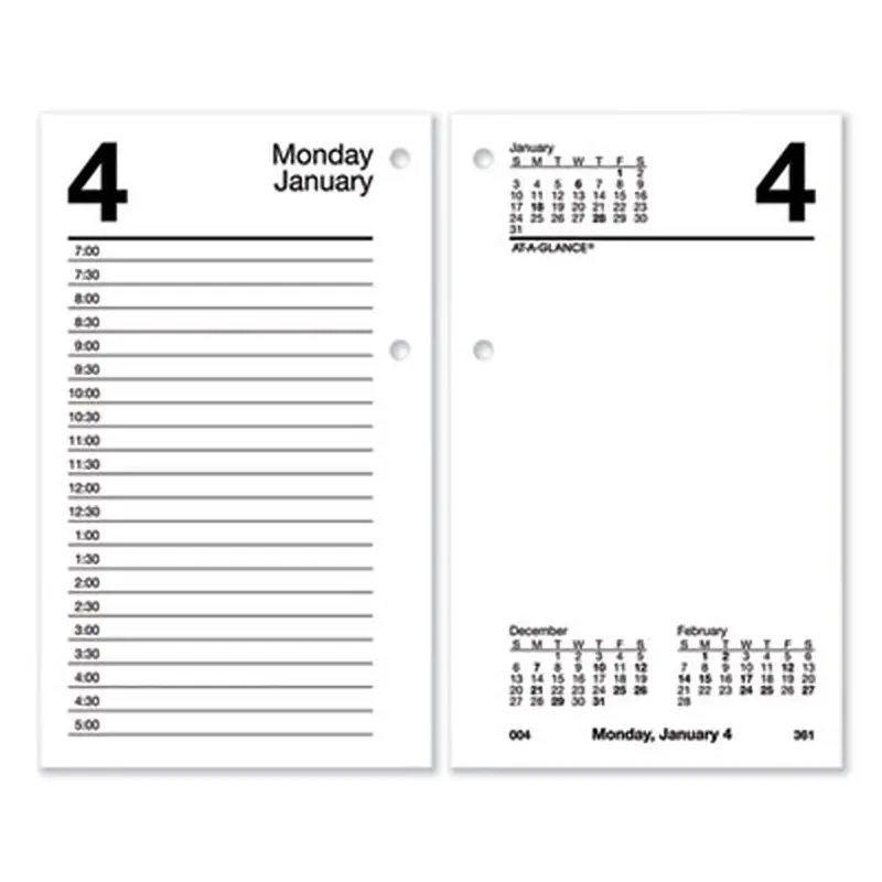 Desk Calendar Refill, 3.5 x 6, White Sheets, 12-Month (Jan to Dec): 2026 - Calendar Refills | AT-A-GLANCE