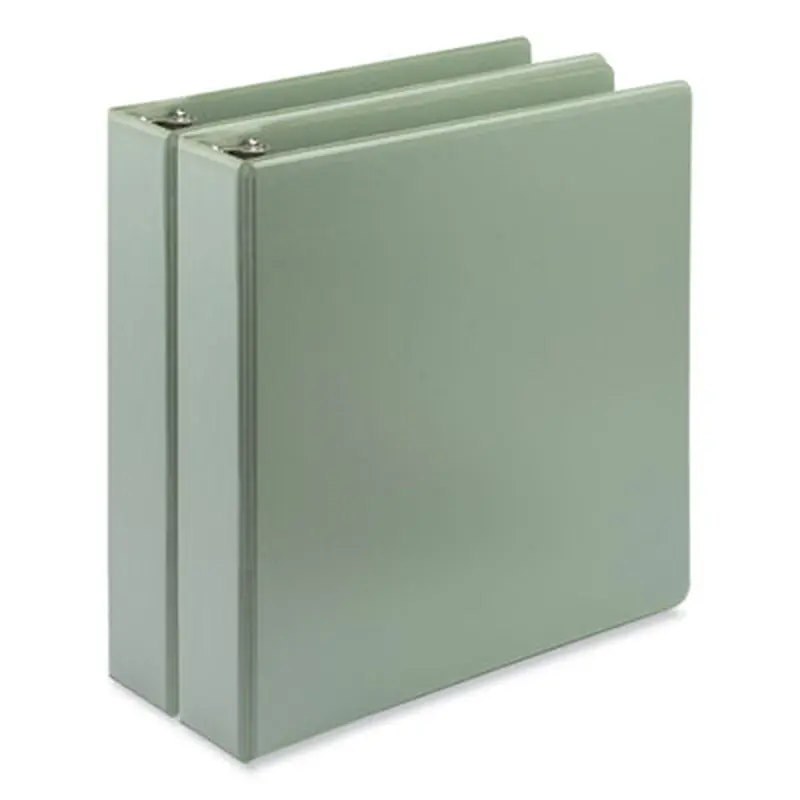 Earth's Choice Plant Based BOHO D-Ring View Binders, 1.5" Capacity, 11 x 8.5, Sage, 2/Pack - Binders | Samsill