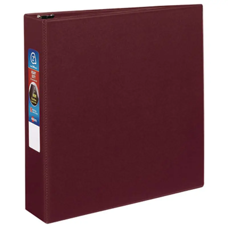 Heavy-Duty Non-View Binder with DuraHinge and One Touch EZD Rings, 3 Rings, 2" Capacity, 11 x 8.5, Maroon - Binders | Avery