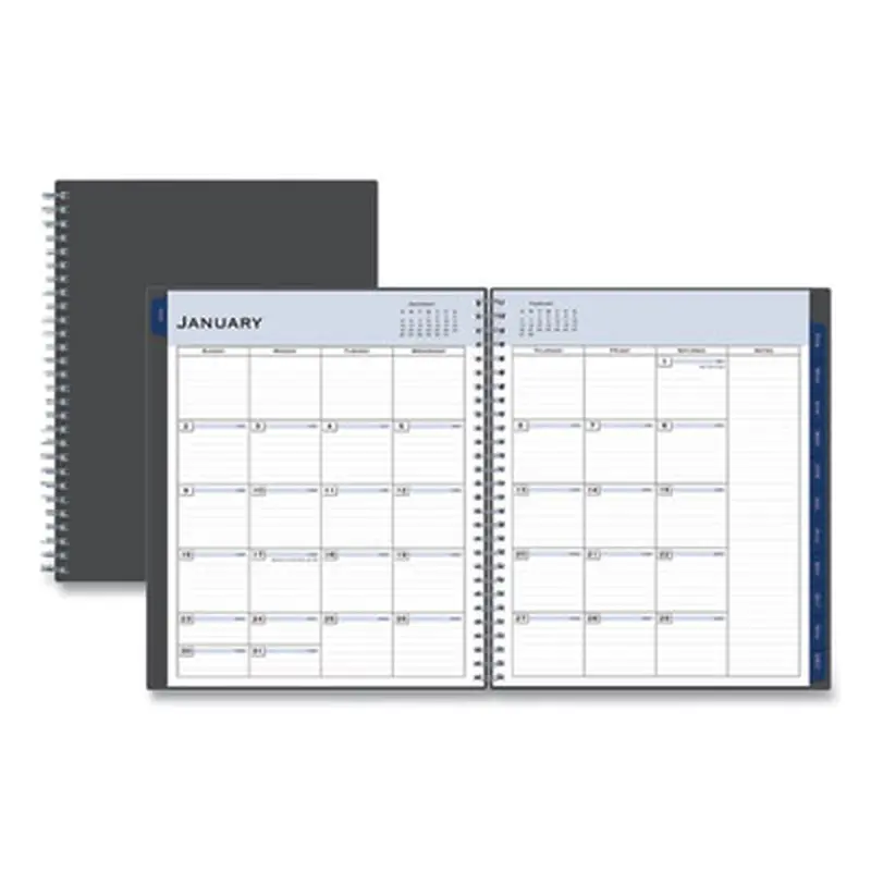 Passages Monthly Planner, 10 x 8, Charcoal Cover, 12-Month (Jan to Dec): 2026 - Appointment Books & Planners | Blue Sky