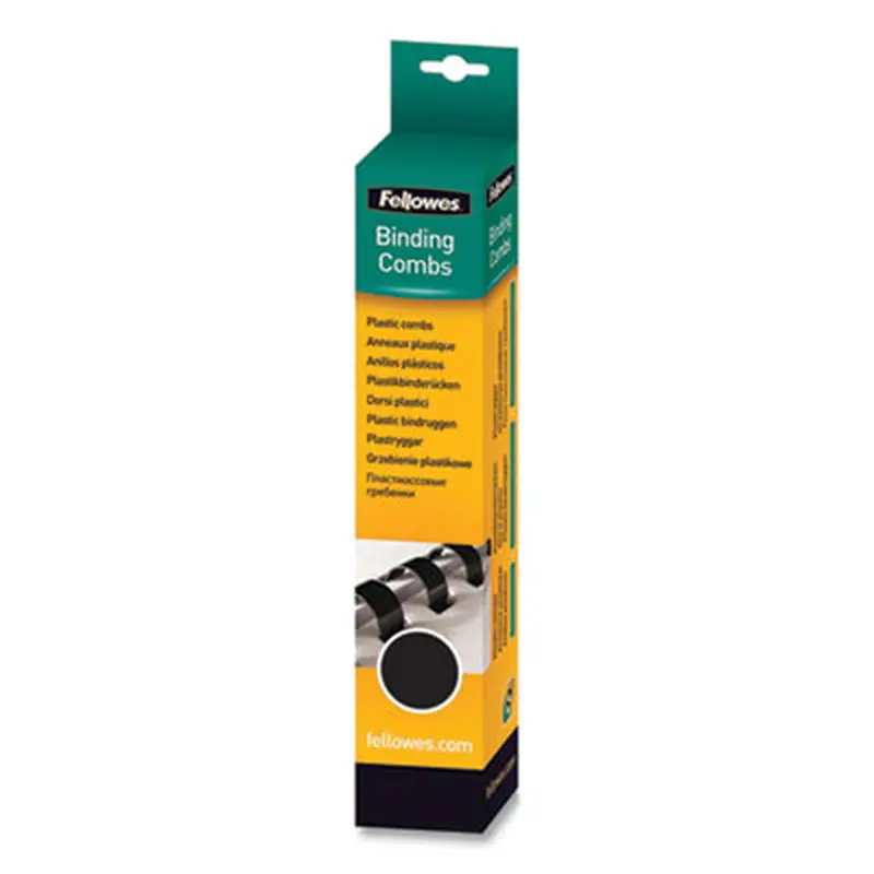 Plastic Comb Bindings for 11 x 8.5 Documents, 19 Rings, 0.31" (40-Sheet) Capacity, White, 100/Pack - Binding Spines | Fellowes