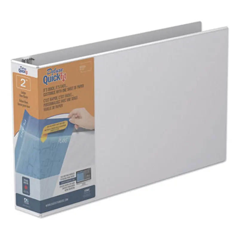 QuickFit Ledger D-Ring View Binder, 3 Rings, 2" Capacity, 11 x 17, White - Binders | Stride