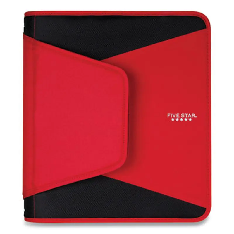 Tech Zipper Binder, 3 Rings, 1.5" Capacity, 11 x 8.5, Red/Black Accents - Binders | Five Star