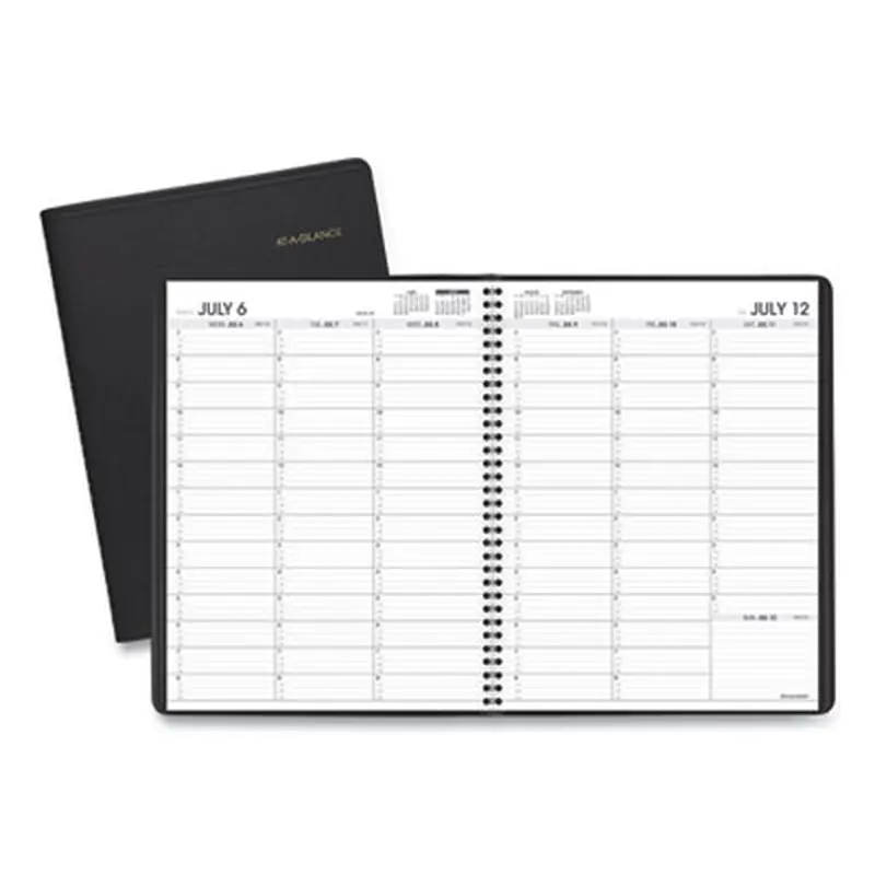 Weekly Appointment Book, 11 x 8.25, Black Cover, 14-Month: July 2025 to Aug 2026 - Appointment Books & Planners | AT-A-GLANCE