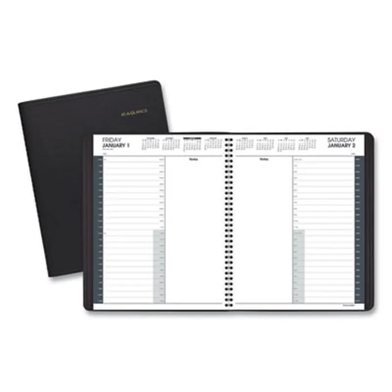 24-Hour Daily Appointment Book, 11 x 8.5, Black Cover, 12-Month (Jan to Dec): 2026 - Appointment Books & Planners | AT-A-GLANCE