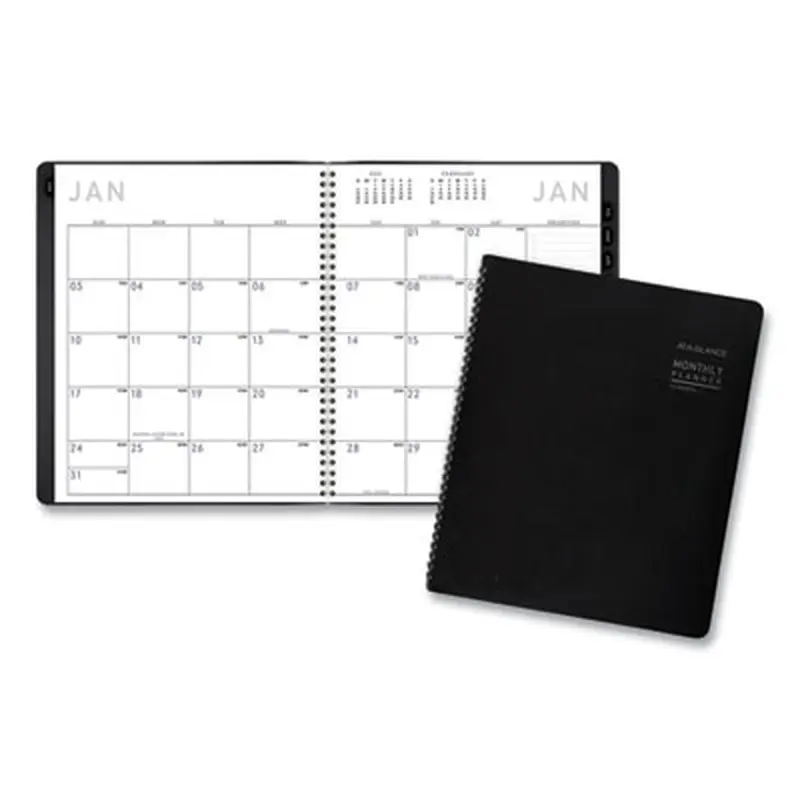 Contemporary Monthly Planner, Premium Paper, 11 x 9, Black Cover, 12-Month (Jan to Dec): 2026 - Appointment Books & Planners | AT-A-GLANCE