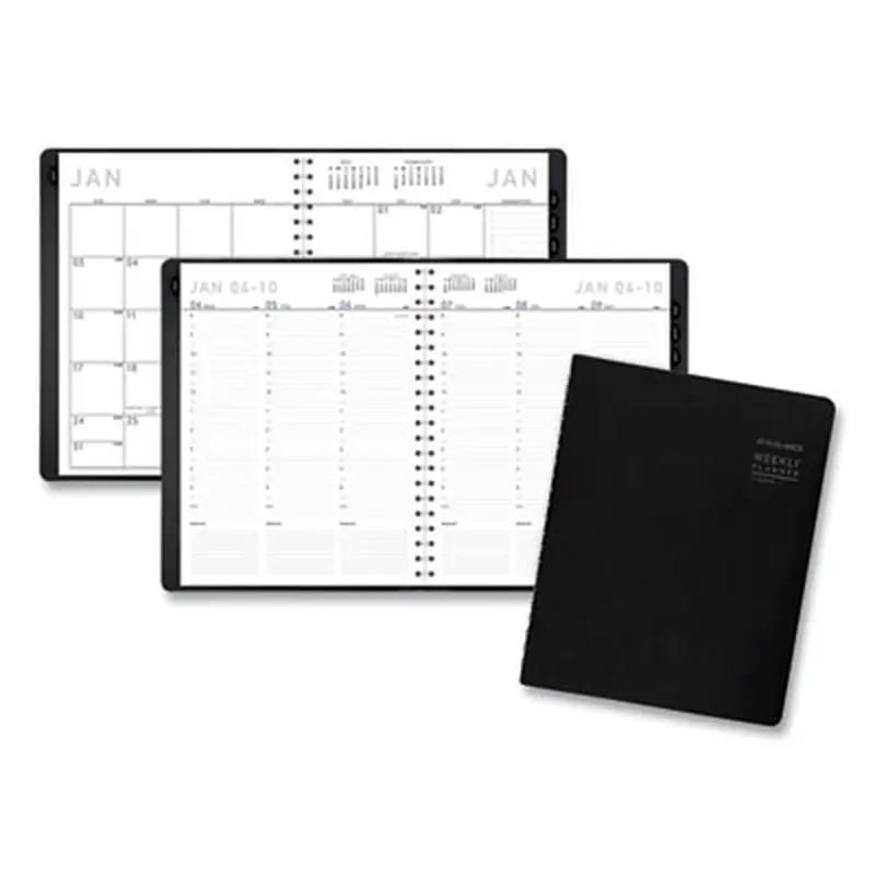 Contemporary Weekly/Monthly Planner, Vertical-Column Format, 11 x 8.25, Black Cover, 12-Month (Jan to Dec): 2026 - Appointment Books & Planners | AT-A-GLANCE