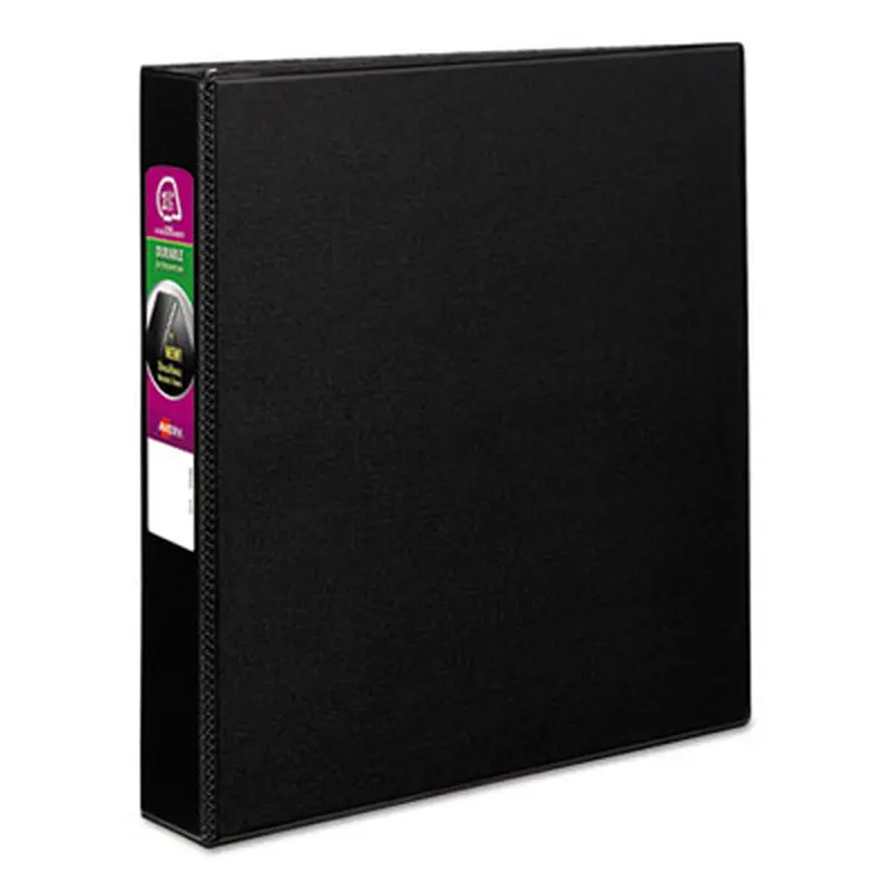 Durable Non-View Binder with DuraHinge and Slant Rings, 3 Rings, 1.5" Capacity, 11 x 8.5, Black - Binders | Avery