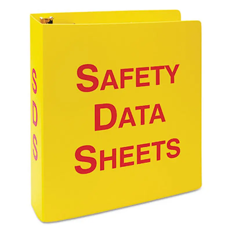 GHS SDS Binder, 3 Rings, 2.5" Capacity, 11 x 8.5, Yellow/Red - Binders | LabelMaster