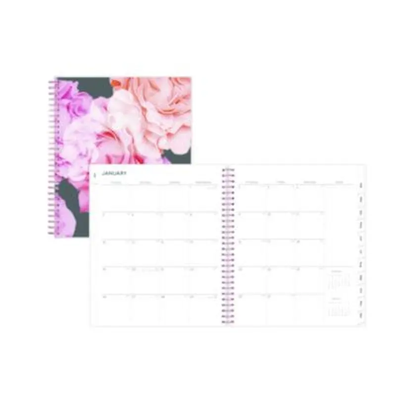 Joselyn Monthly Wirebound Planner, Floral Artwork, 10 x 8, Pink/Peach/Black Cover, 12-Month (Jan to Dec): 2026 - Appointment Books & Planners | Blue Sky