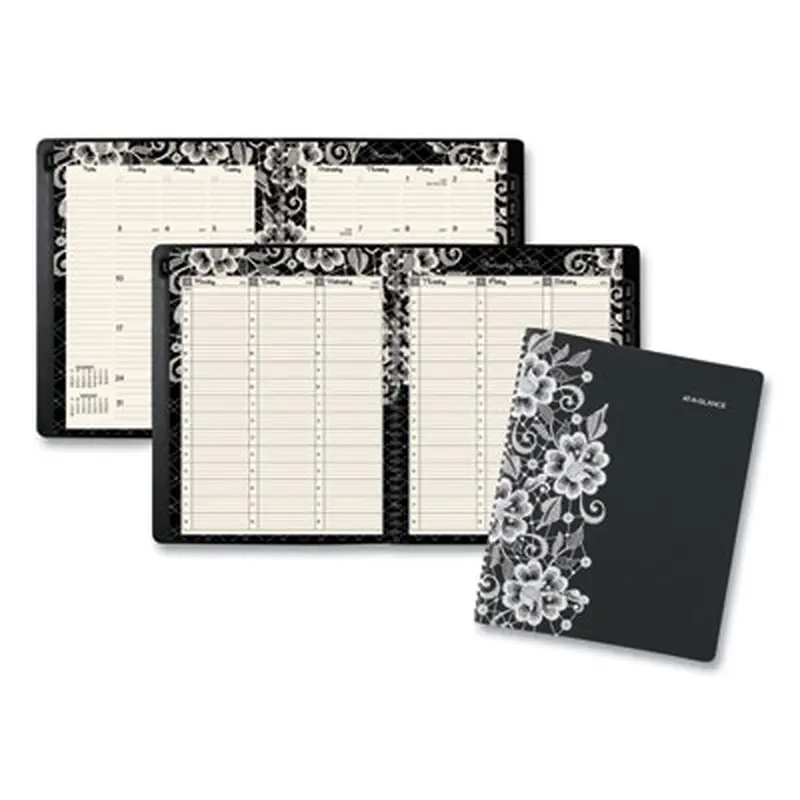 Lacey Weekly Block Format Professional Appointment Book, Lacey Artwork, 11 x 8.5, Black/White, 13-Month: Jan 2026 to Jan 2027 - Appointment Books & Planners | AT-A-GLANCE