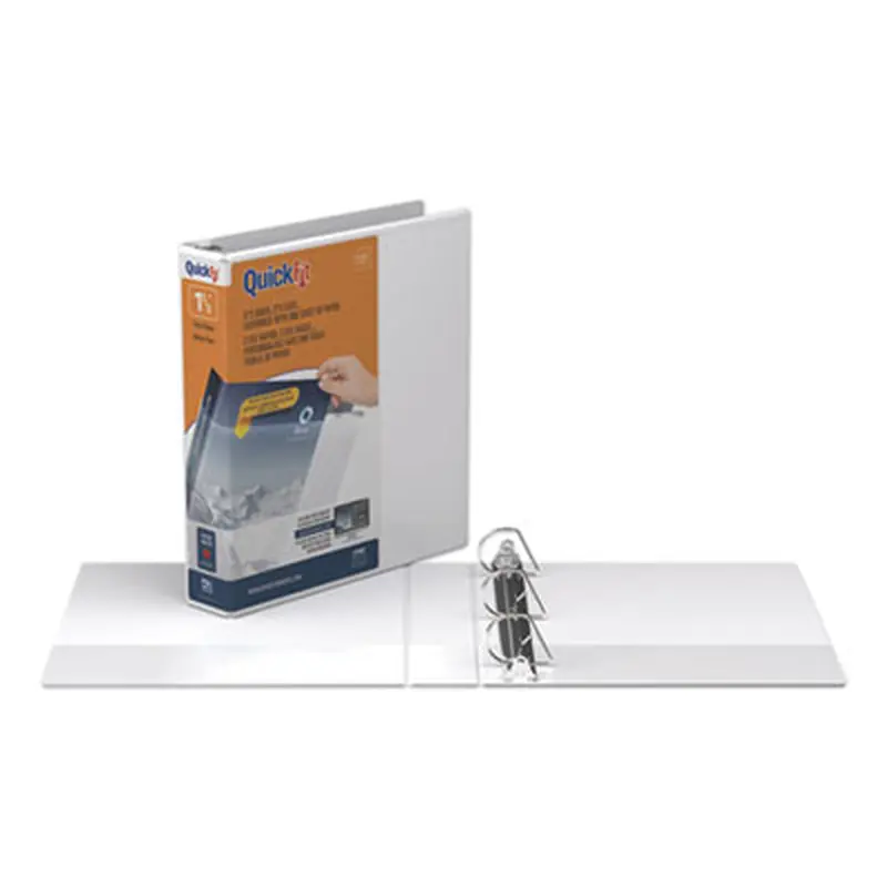 QuickFit D-Ring View Binder, 3 Rings, 1.5" Capacity, 11 x 8.5, White - Binders | Stride