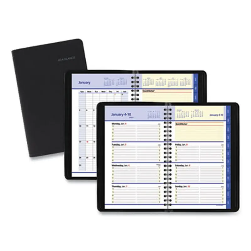QuickNotes Weekly Block Format Appointment Book, 8.5 x 5.5, Black Cover, 12-Month (Jan to Dec): 2026 - Appointment Books & Planners | AT-A-GLANCE