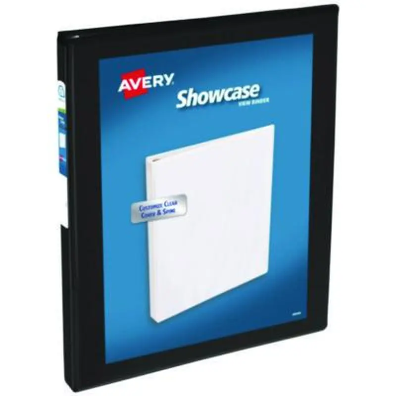 Showcase Economy View Binders with Slant Rings, 3 Rings, 0.5" Capacity, 11 x 8.5, Black - Binders | Avery