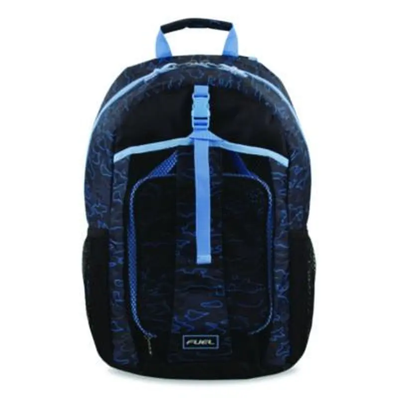 Bijoux Deluxe Backpack and Lunch Bag Bundle, 15.5" Laptop Sleeve, 12" x 8" x 18.5" and 7.5" x 4.25" x 9", Black/Blue Camo - Book Bags | FUEL