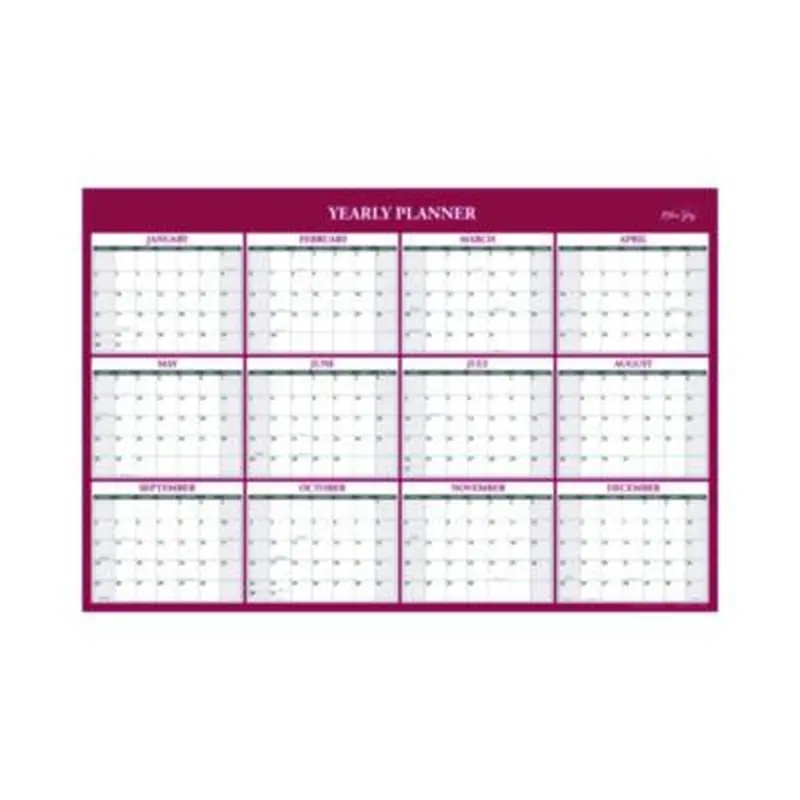 Classic Red Laminated Erasable Wall Calendar, 36 x 24, White/Red/Gray Sheets, 12-Month (Jan to Dec): 2026 - Wall Calendars | Blue Sky