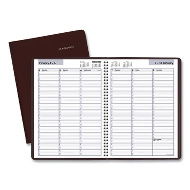 DayMinder Weekly Appointment Book, Vertical-Column Format, 11 x 8, Burgundy Cover, 12-Month (Jan to Dec): 2026 - Appointment Books & Planners | AT-A-GLANCE