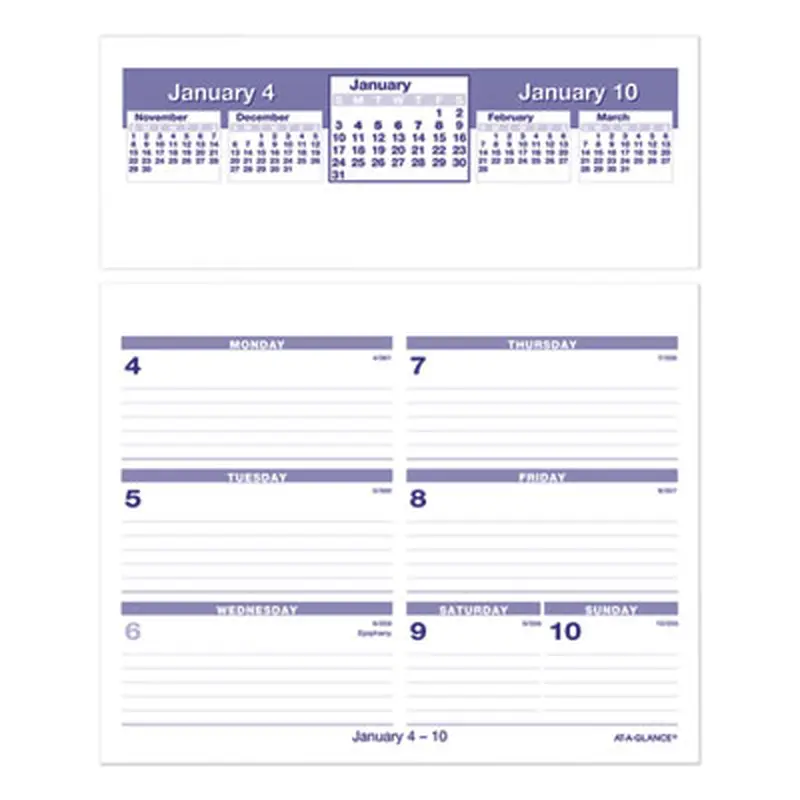 Flip-A-Week Desk Calendar Refill, 7 x 6, White Sheets, 12-Month (Jan to Dec): 2026 - Calendar Refills | AT-A-GLANCE