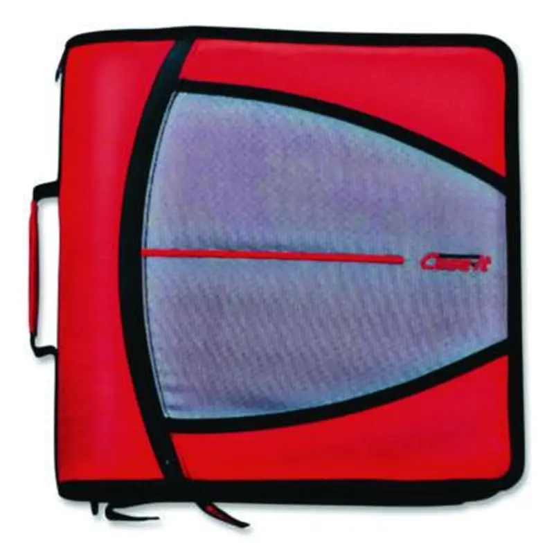 Mighty Zip Tab Binder, 3 Rings, 3" Capacity, 11 x 8.5, Red - Binders | Case it