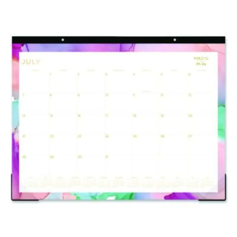 Ashley G Academic Monthly Desk Pad, 22x17, Multicolor Sheets, Black Headband, Clear Corners, 12-Month (Jul to Jun): 2025-2026 - Desk Pad Calendars | Blue Sky