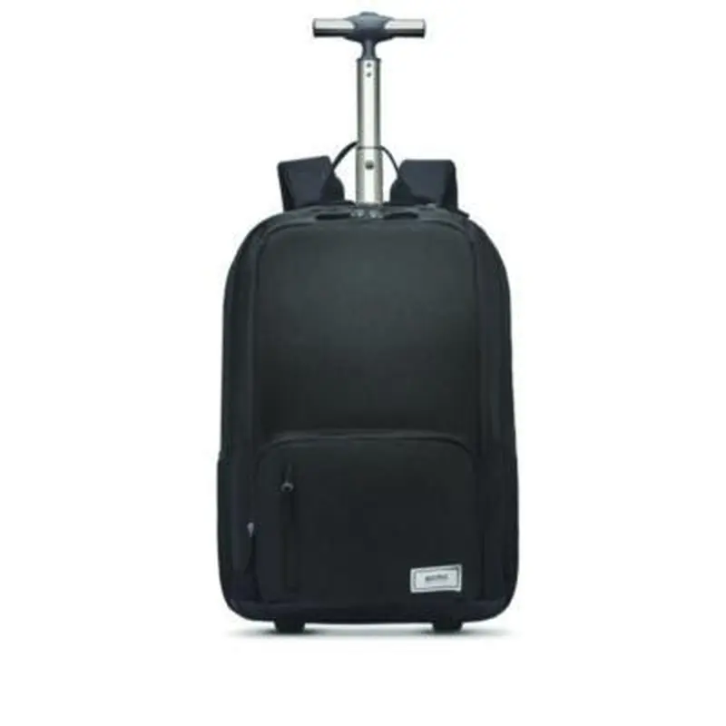 Bleecker Recycled Rolling Backpack, Fits Devices Up to 15.6", 12.5 x 8 x 19, Dark Gray - Book Bags | Solo
