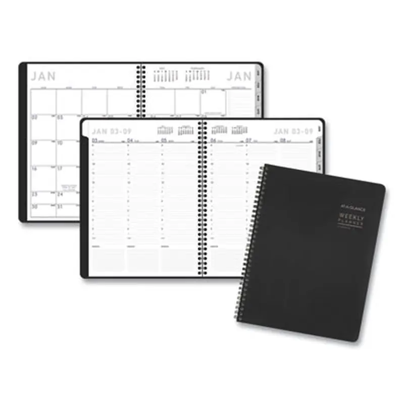 Contemporary Lite Weekly/Monthly Planner, 11 x 8.25, Black Simulated Leather Cover, 12-Month (Jan to Dec): 2026 - Appointment Books & Planners | AT-A-GLANCE