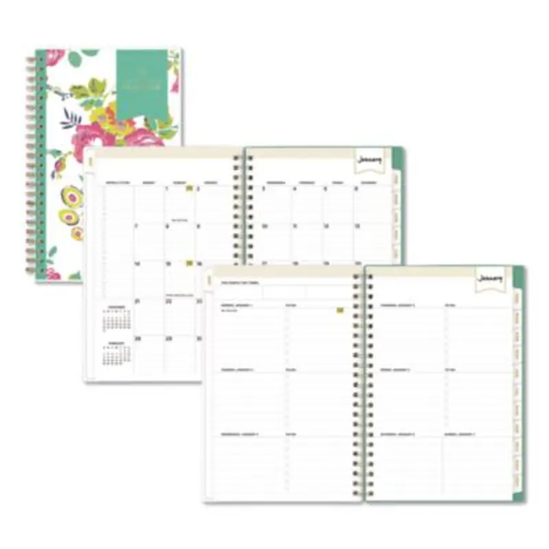 Day Designer Peyton Create-Your-Own Cover Weekly/Monthly Planner, Floral Artwork, 8 x 5, White, 12-Month (Jan-Dec): 2026 - Appointment Books & Planners | Blue Sky