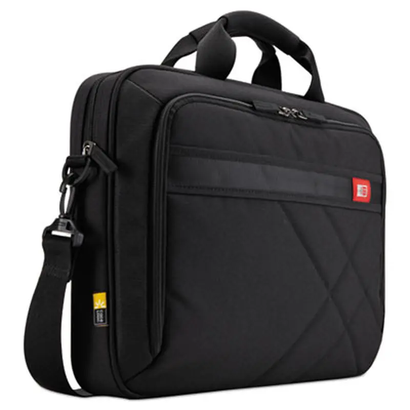 Diamond Briefcase, Fits Devices Up to 15.6", Polyester, 16.1 x 3.1 x 11.4, Black - Brief & Business Cases | Case Logic