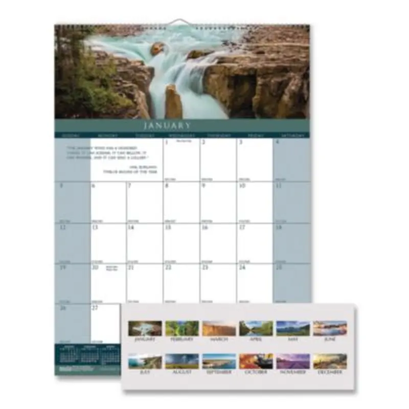 Earthscapes Recycled Monthly Wall Calendar, Color Landscape Photography, 12 x 16.5, White Sheets, 12-Month (Jan-Dec): 2026 - Wall Calendars | House of Doolittle