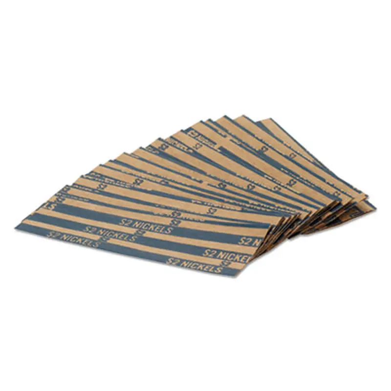 Flat Coin Wrappers, Nickels, $2, 1000 Wrappers/Box - Cash/Coin Wrappers | Pap-R Products