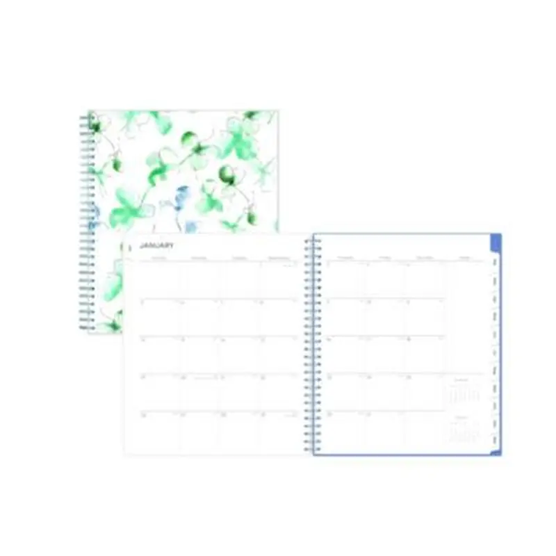 Lindley Monthly Planner, Floral Artwork, 10 x 8, White/Blue/Green Cover, 12-Month (Jan to Dec): 2026 - Appointment Books & Planners | Blue Sky