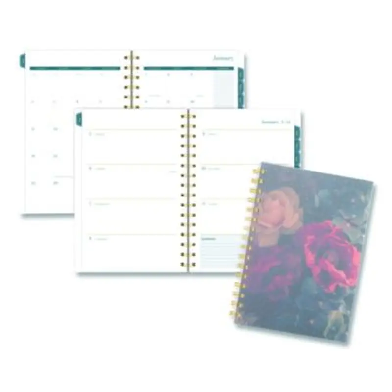 Midnight Garden Weekly/Monthly Planner, 8.5 x 5.5, Floral Artwork, Black/Pink/Green Cover, 12-Month (Jan-Dec): 2026 - Appointment Books & Planners | Cambridge