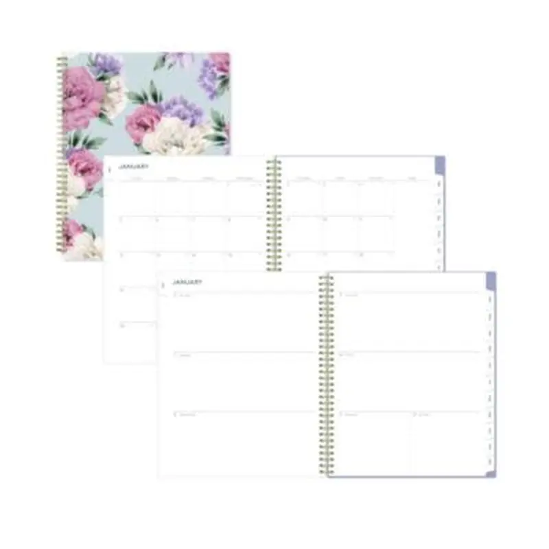 Tula Weekly/Monthly Planner, Floral Artwork, 11" x 8.5", Purple/Pink/White Cover, 12-Month (Jan to Dec): 2026 - Appointment Books & Planners | Blue Sky