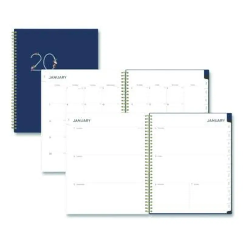 Ashlyn Weekly/Monthly Planner, Floral Artwork, 11 x 8.5, Navy/Multicolor Cover, 12-Month (Jan to Dec): 2026 - Appointment Books & Planners | Blue Sky