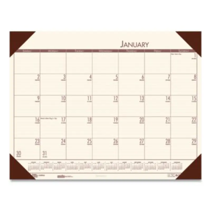 EcoTones Recycled Monthly Desk Pad Calendar, 22 x 17, Moonlight Cream Sheets, Brown Corners, 12-Month (Jan to Dec): 2026 - Desk Pad Calendars | House of Doolittle