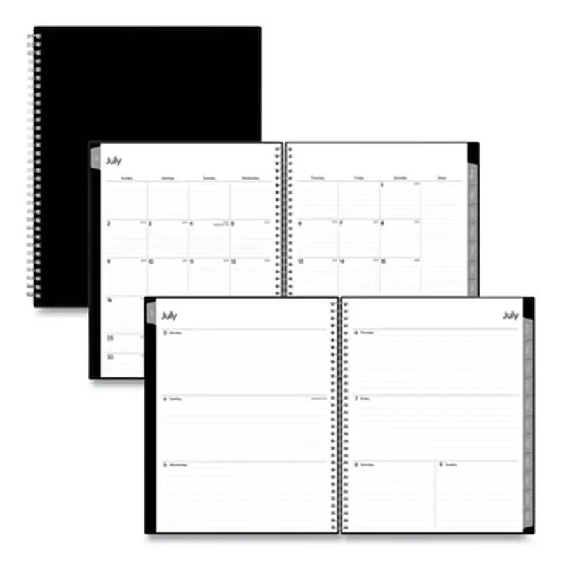 Enterprise Academic Weekly/Monthly Planner, 11 x 8.5, Black Cover, 12-Month (July to June): 2025 to 2026 - Appointment Books & Planners | Blue Sky