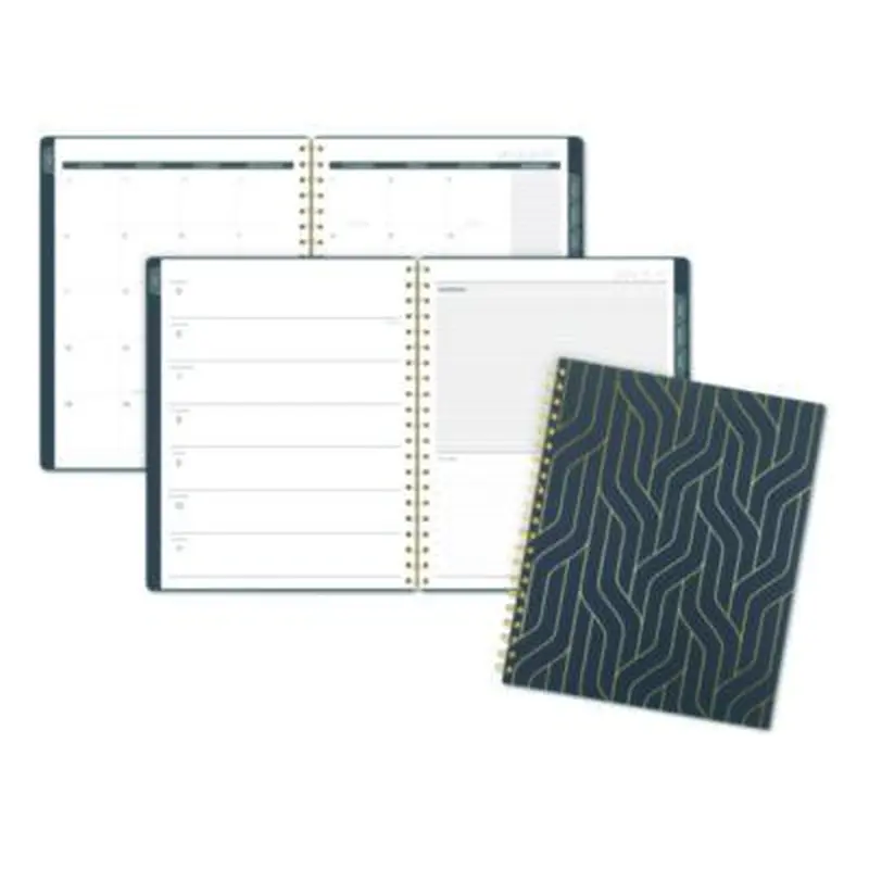 Hera Weekly Monthly Planner, Wavy Lines, 11 x 8.5, Black/Gold Cover, 12-Month (Jan to Dec): 2026 - Appointment Books & Planners | Cambridge