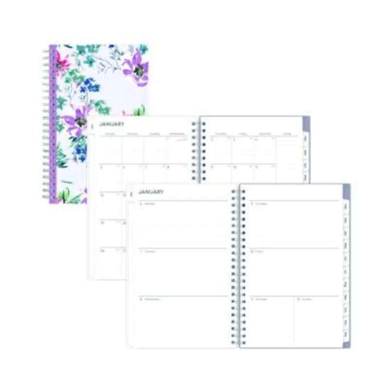 Laila Create-Your-Own Cover Weekly/Monthly Planner, Wildflower Artwork, 8 x 5, Purple/Blue/Pink, 12-Month (Jan to Dec): 2026 - Appointment Books & Planners | Blue Sky