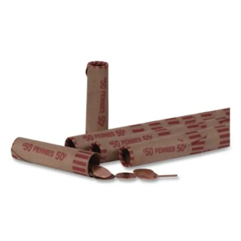 Preformed Tubular Coin Wrappers, Pennies, $.50, 1000 Wrappers/Box - Cash/Coin Wrappers | Pap-R Products