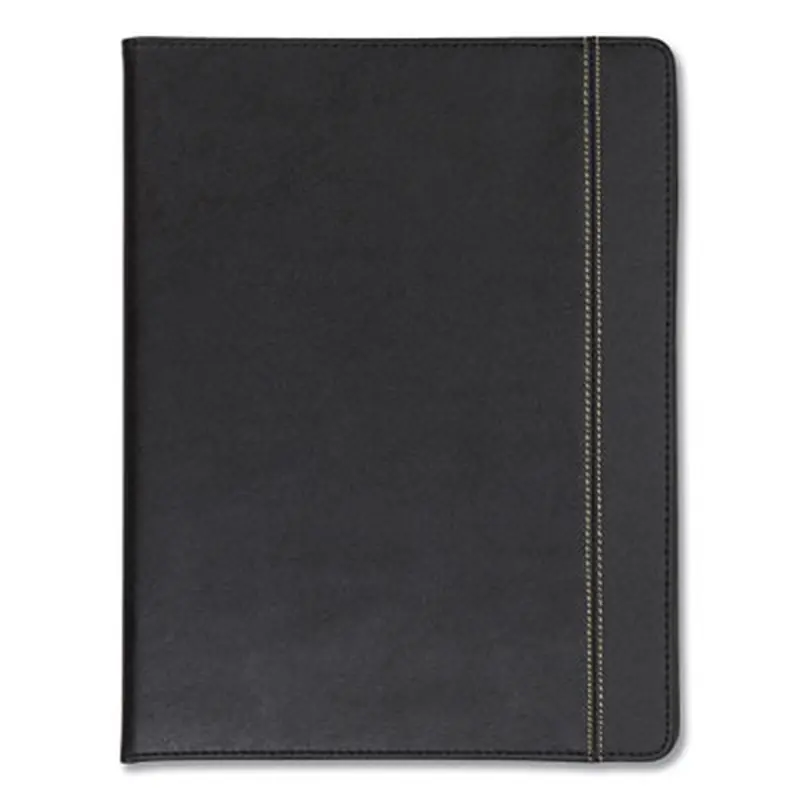 Slimline Padfolio, Leather-Look/Faux Reptile Trim, Writing Pad, Black - Pad Folios | Samsill