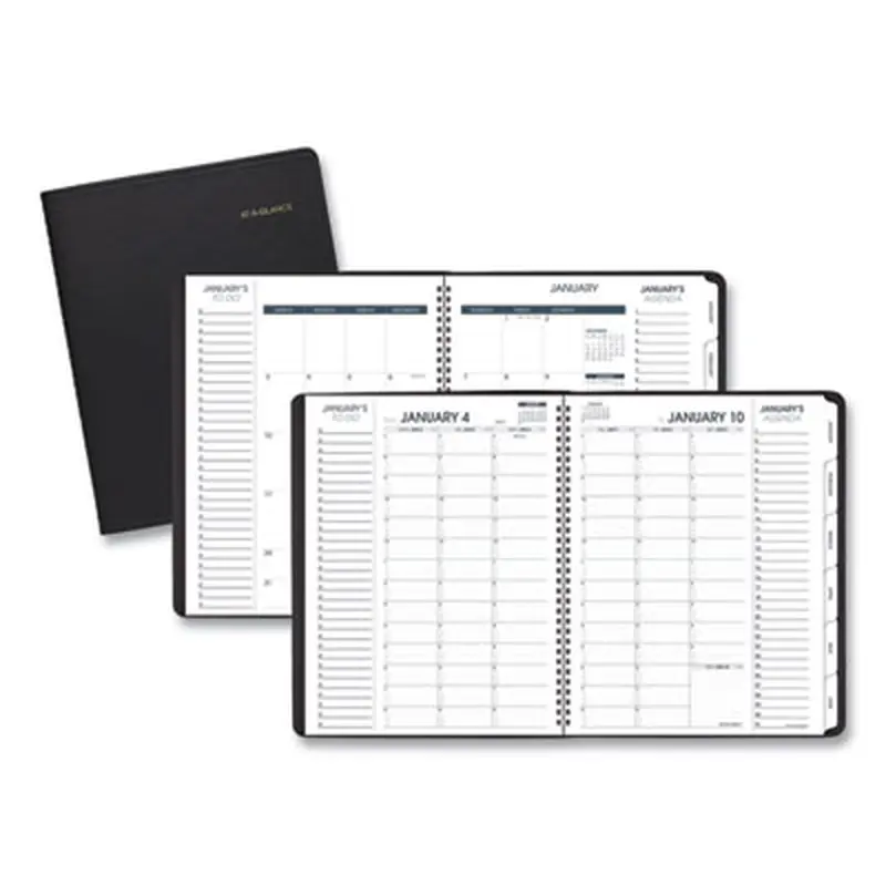 Triple View Weekly Vertical-Column Format Appointment Book, 11 x 8.25, Black Cover, 12-Month (Jan to Dec): 2026 - Appointment Books & Planners | AT-A-GLANCE