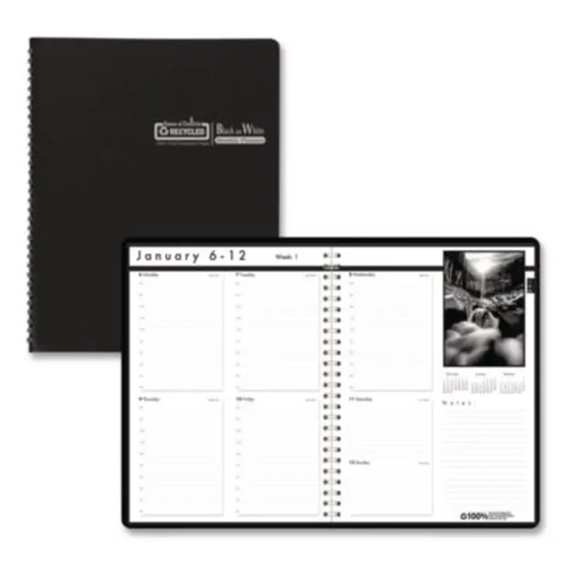 Black-on-White Photo Weekly Appointment Book, Landscape Photography, 11 x 8.5, Black Cover, 12-Month (Jan to Dec): 2026 - Appointment Books & Planners | House of Doolittle